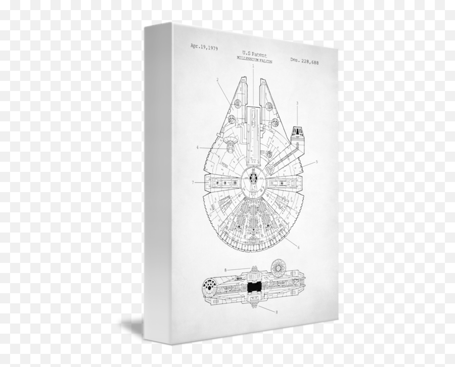 Star Wars Millennium Falcon Patent By Zapista - Millennium Falcon Patent Print Png,Millennium Falcon Png