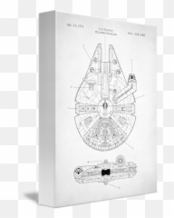 Star Wars Millennium Falcon Patent By Zapista - Millennium Falcon Patent Print Png,Millennium Falcon Png