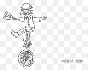 Unicycle Clown Entertainer Person Riding Circus Performer - Proportional Symbol Map Of Brazil Png,Unicycle Png