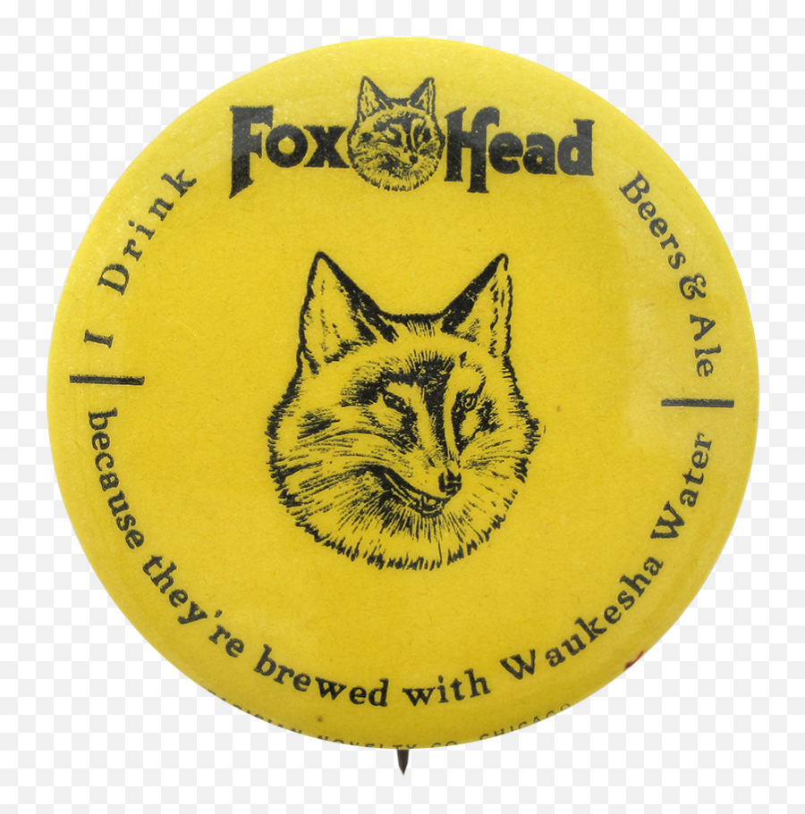Fox Head Beers And Ale Busy Beaver Button Museum - Cat Png,Fox Head Png