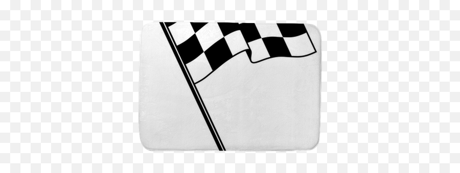 Vector Checkered Flag Waving Above The Pole No Gradients Bath Mat U2022 Pixers - We Live To Change Check Flag Png,Checkered Flag Transparent Background