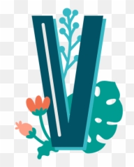 Tropical Decorated Capital Letter V - Transparent PNG u0026 SVG Number 1