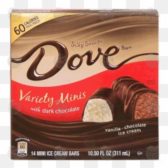 Dove Variety Minis With Dark Chocolate Ice Cream 14 - count Vanilla Ice Cream Mini Dark Chocolate png