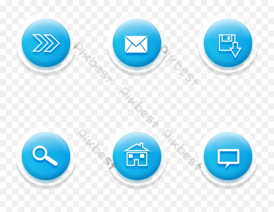 Blue Web Button Icon Design Element Psd Free Download - Dot Png,Web Development Icon Vector