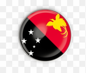 Round Button With Metal Frame Illustration Of Flag Papua - Papua New Guinea Flag Circle Png,New Button Icon