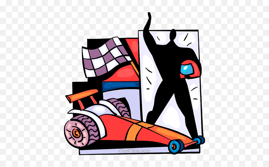 Race Car Driver With Checkered Flag Royalty Free Vector Clip - Racecar Clipart Flag Png,Race Flag Png