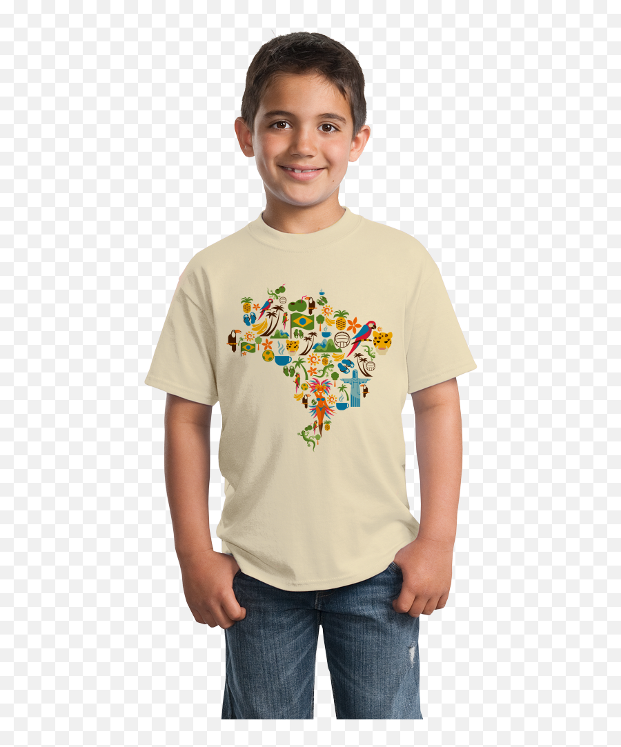 Brazil Icon Map - Brazilian Pride Culture Cute Map Fun Love Png T Shirt For Boy Photoshop,Brazil Icon