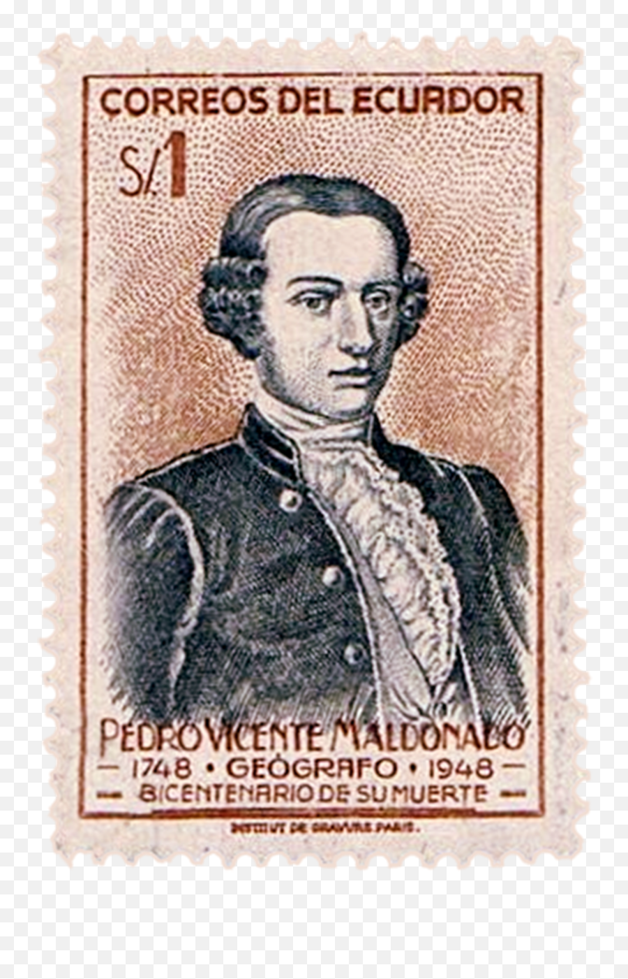 Pedro Vicente Maldonado Sello Postal - Mision Geodesica Con Pedro Vicente Maldonado Png,Postage Stamp Png