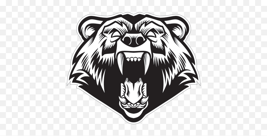 Printed Vinyl Wild Bear Head - Angry Grizzly Bear Mascot Png,Bear Logos