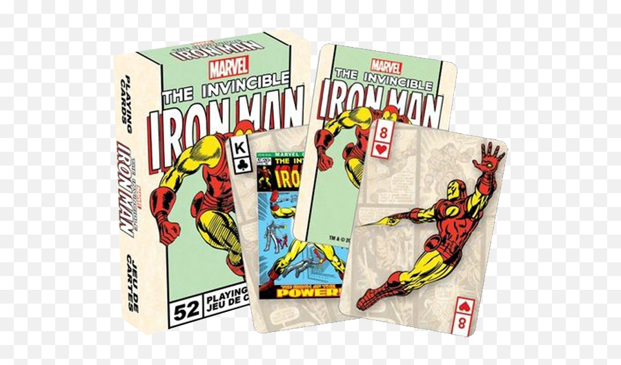 Marvel Playing Cards - The Invincible Iron Man Retro Styled Poker Deck Playing Card Png,Iron Man Comic Png
