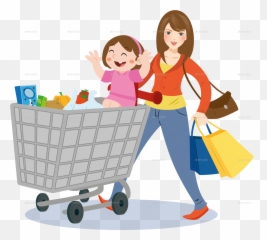 Download Mom Grocery Shopping Clipart - Grocery Store Shopping Clipart Png,Mom Png