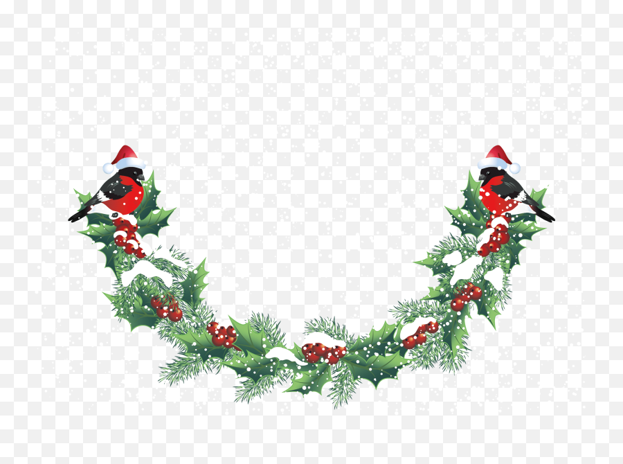 Download Christmas Robin Garland - Christmas Robin Transparent Background Png,Navidad Png