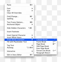 Page Break Macgrunt - Soft Return In Indesign png