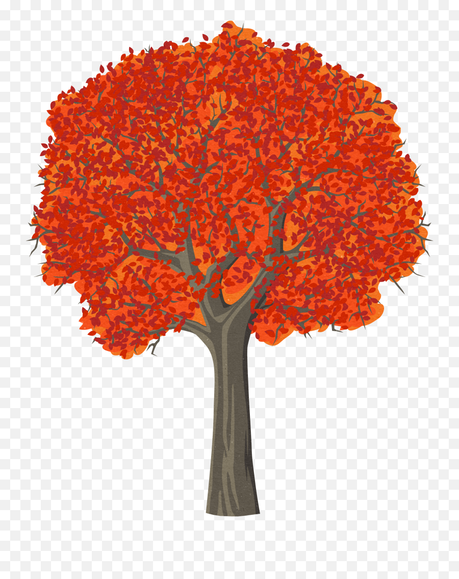 Arbol Clipart Arbre - Tree Cartoon Autumn Cartoon Tree Red Png,Arbol Png