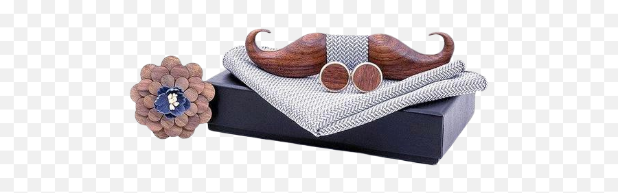 Bow Tie Set - Big Fruit Oak Bow Tie Png,Mustache Png Transparent