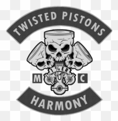 Charters - Twisted Pistons Mc Label Png,Pistons Logo Png
