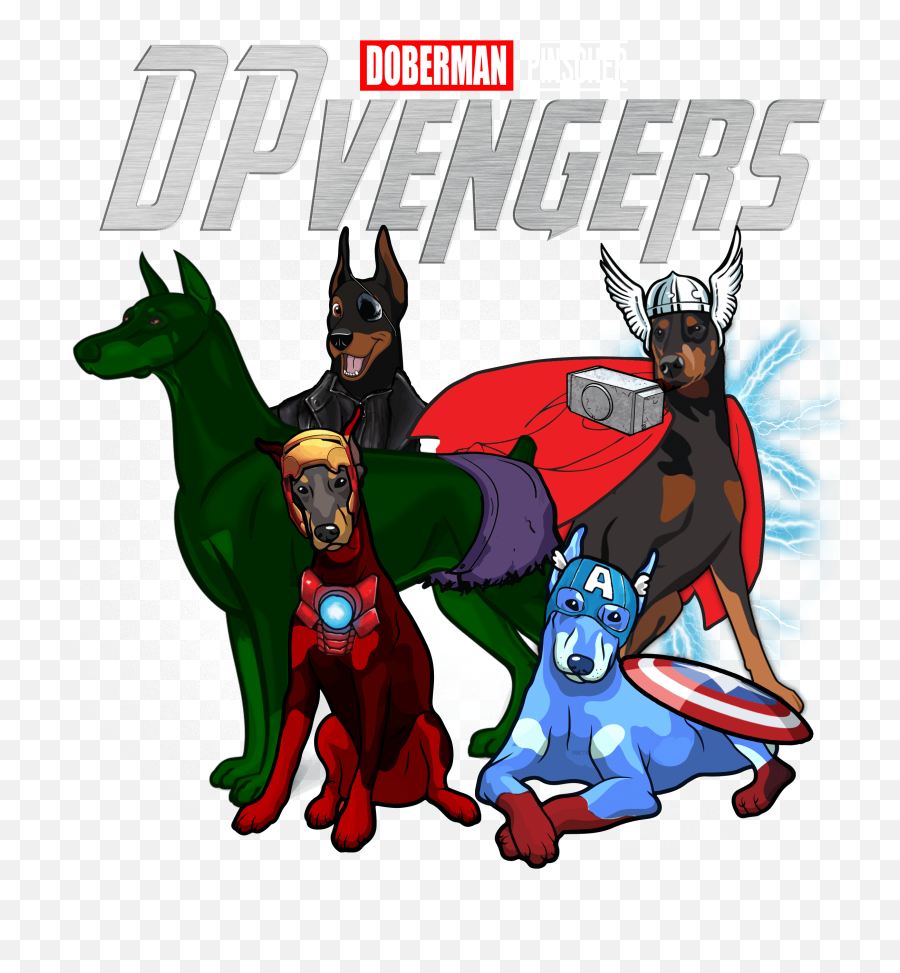 Official Marvel Doberman Pinscher - Avengers Png,Doberman Png