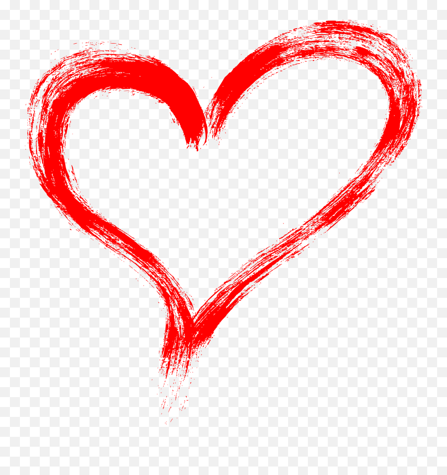 10 Red Grunge Brush Stroke Heart - Heart Png,S Png