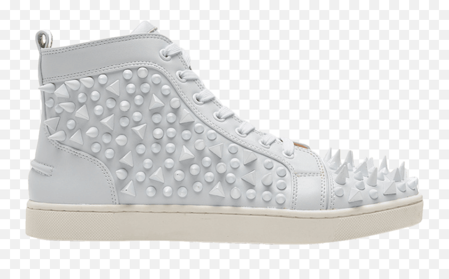 Christian Louboutin Louis Pik Flat Calf Spikes U0027white - White Louboutin Full Spikes Png,Spikes Png