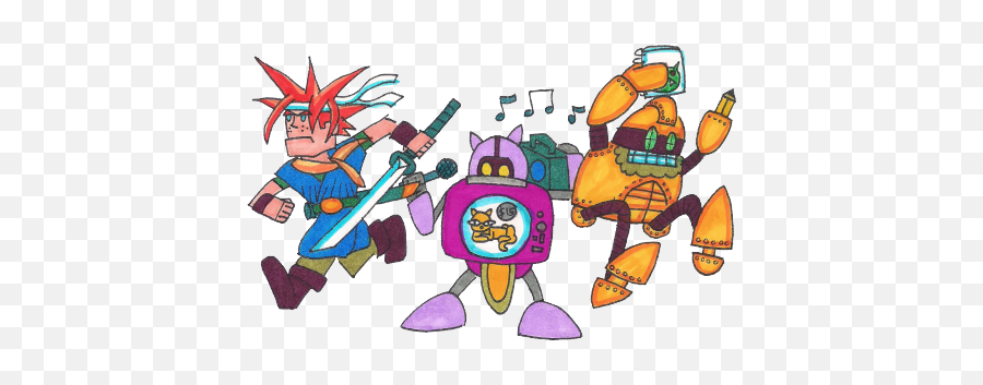 The Drawing That Eventually Turned Into Our Chrono Trigger - Cartoon Png,Chrono Trigger Logo