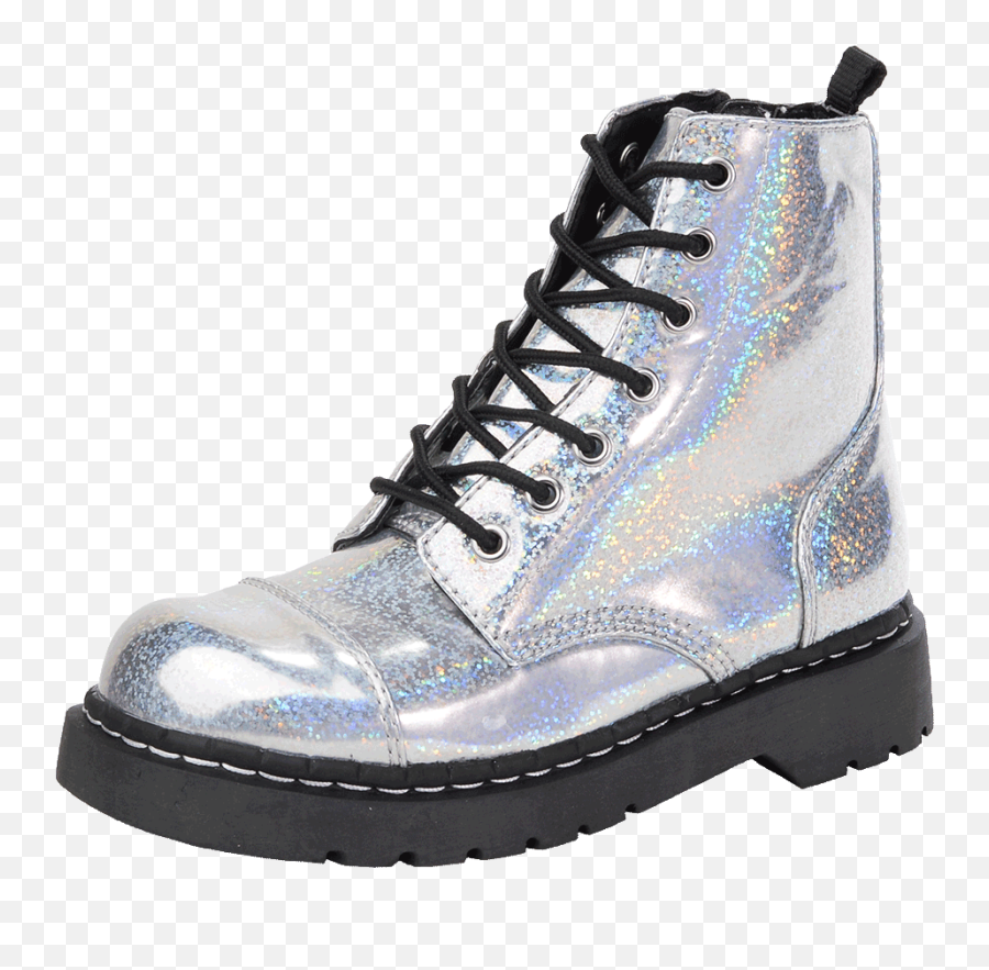 Silver Vegan Combat Boots - Silver Rave Combat Boots Png,Combat Boots Png