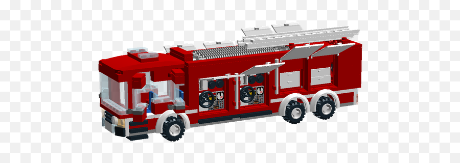 Lego Moc Firetruck By Tomaster Rebrickable - Build With Lego Commercial Vehicle Png,Firetruck Png