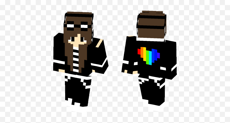 Download Rainbow Heart Minecraft Skin For Free - Minecraft Skins Goth Girl Png,Rainbow Heart Png