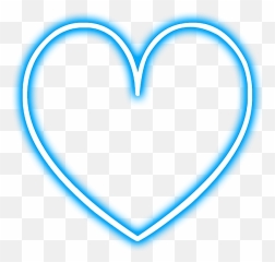 Heart Love Neon Snapchat Blue Glowing - Png