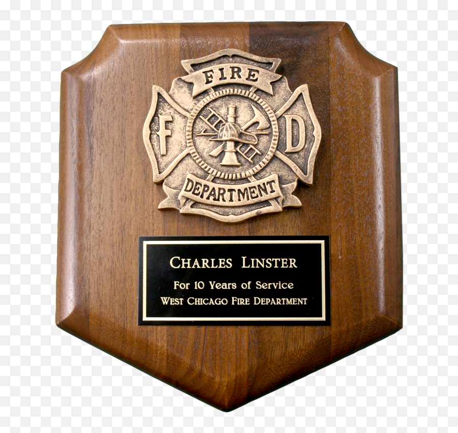 Small Firefighter Shield Plaque - Solid Png,Chicago Fire Department Logo
