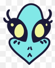 Alienu0027s Head Stunned Big Eyes Colorful - Transparent PNG Happy