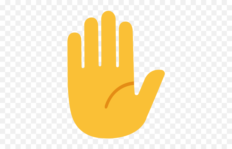 Raised Hand Emoji - Yellow Stop Hand Sign Png,Raised Hands Png