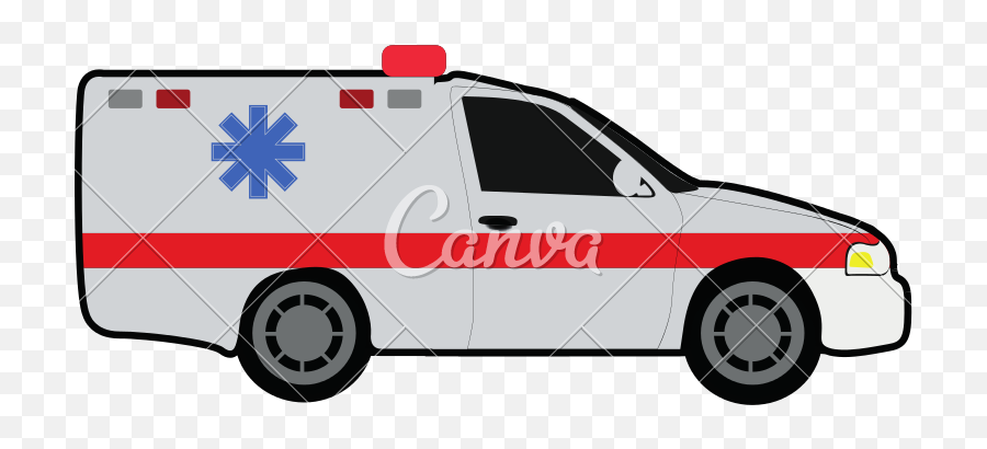 Clip Art Side View Of An Ambulance With Transparent - Transparent Side Of Ambulance Car Png,Ambulance Transparent