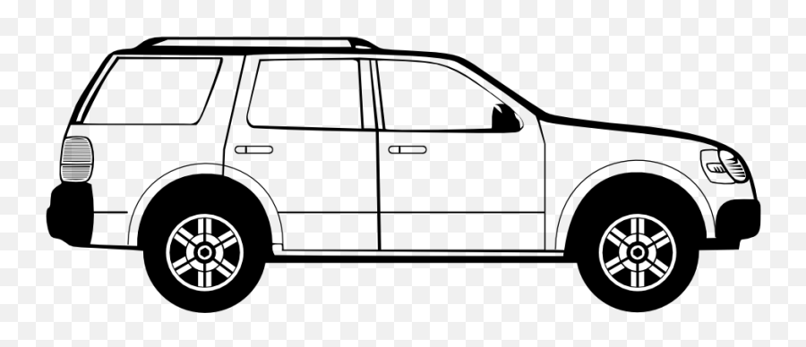 Car Black And White Clipart - Side View Car Clipart Png,Car Clipart Transparent Background