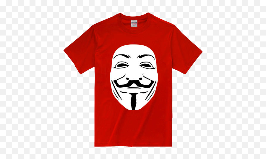 Anonymous Mask Red T - Shirt 2199 Blackblok Blackblok Active Shirt Png,Anonymous Mask Transparent