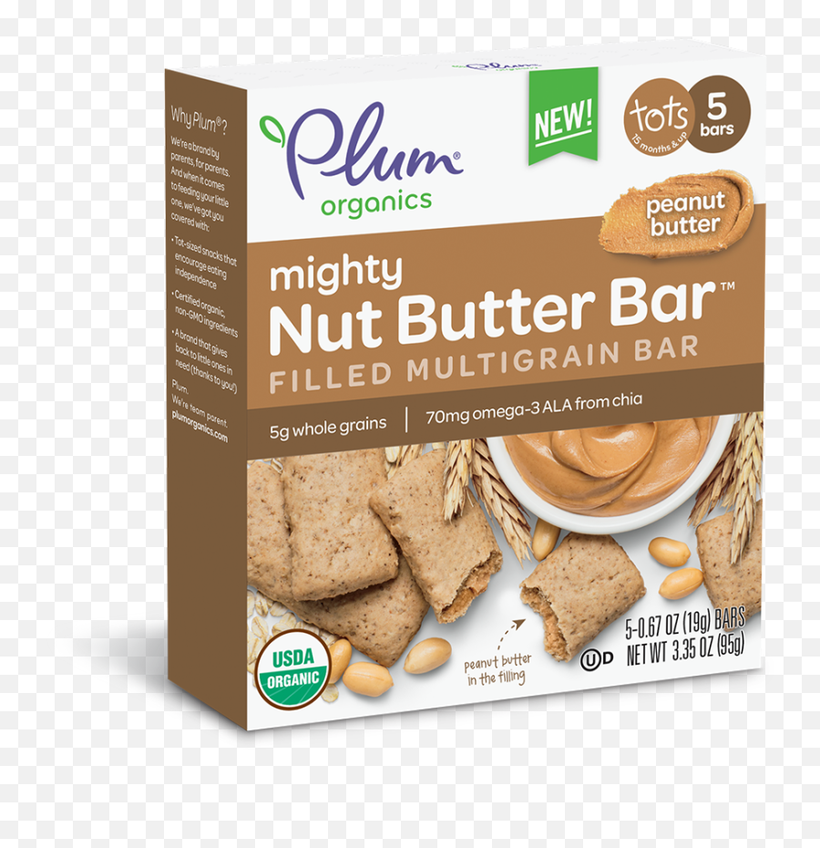 Mighty Nut Butter Bar - Peanut Butter Plum Organics Plum Organics Png,Peanut Transparent