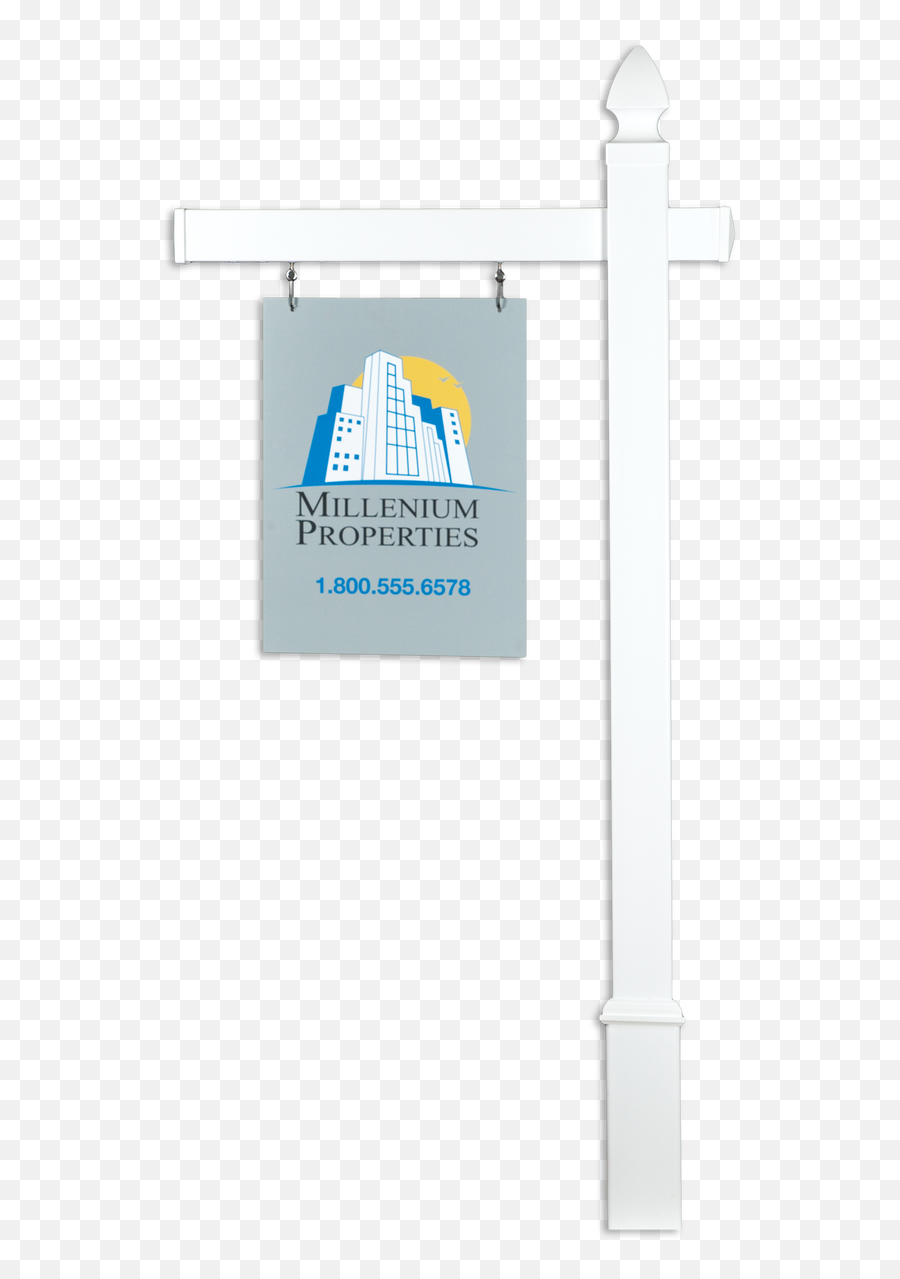 White Vinyl Real Estate Post With Base - Properties Png,Sign Post Png