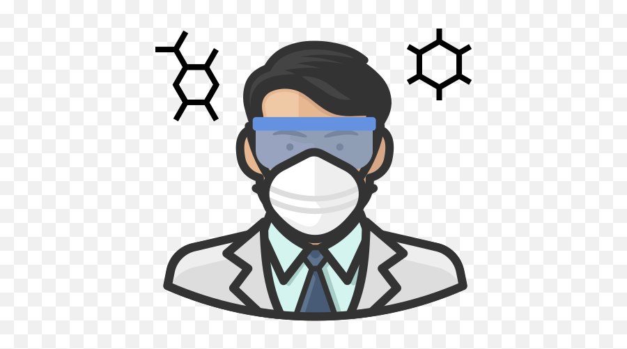 Virologist Asian Male Coronavirus People Avatar Mask - Avatar With Mask Png,Icon First Responder