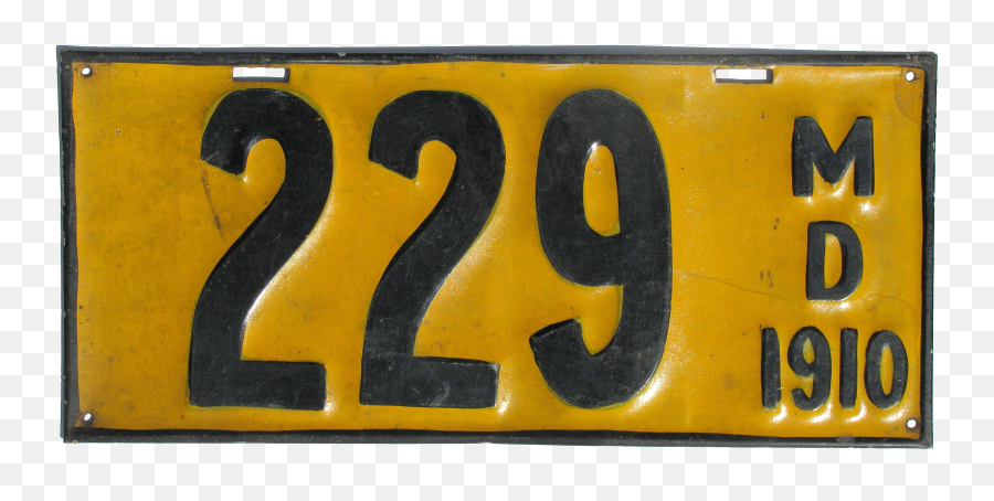 License Plate 1910 - 1910 Maryland License Plate Png,Metal Plate Png