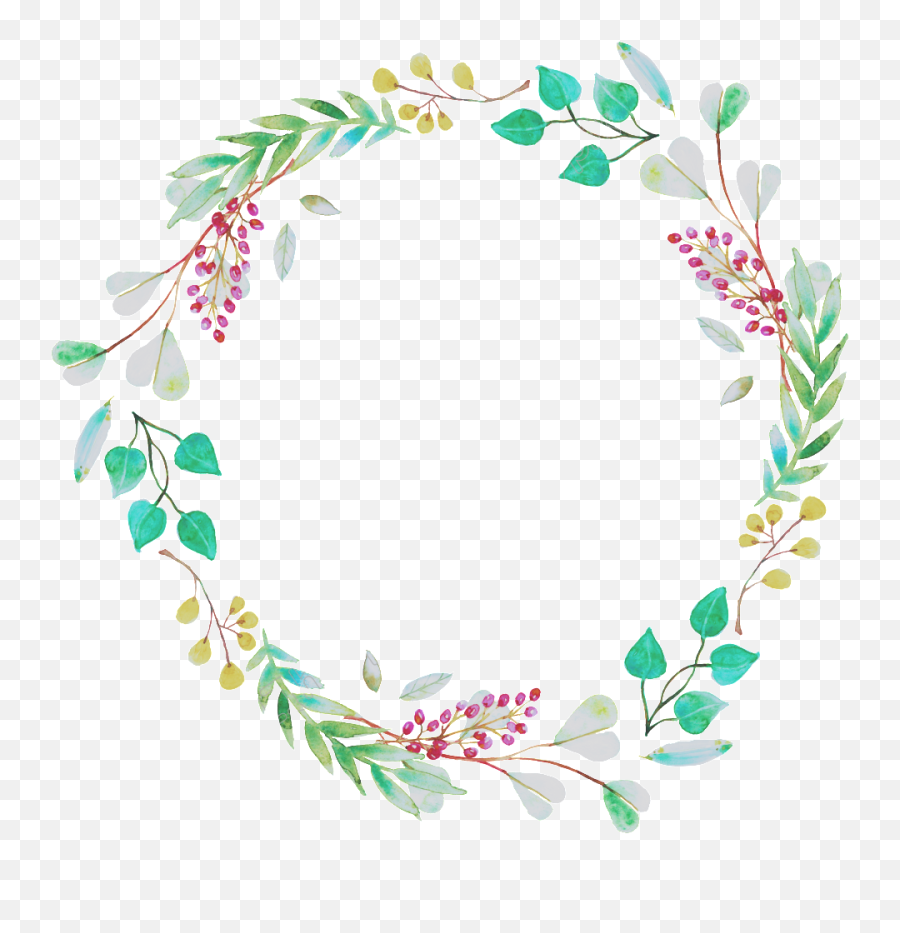 Wreath Flower - Mint Green Floral Border Png,Flower Wreath Png - free ...