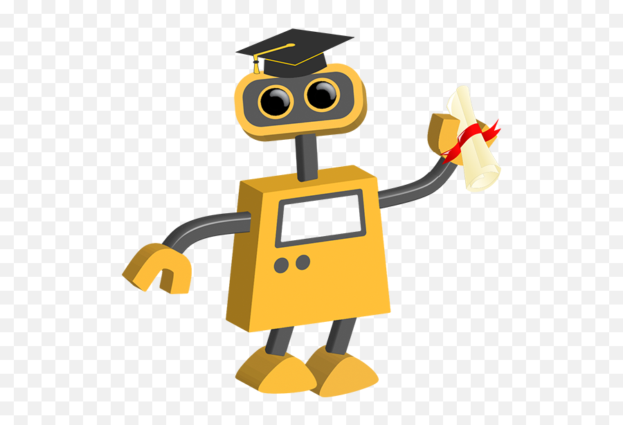 Grad Bot - Robot Clipart Transparent Background Png,Graduation Cap Transparent Background
