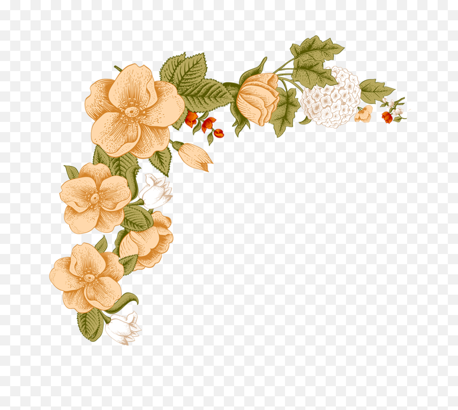 Download Flower Floral Design Clip Art - White Flower Frame Floral Frame  Transparent Background Png,Flower Frame Png - free transparent png images -  