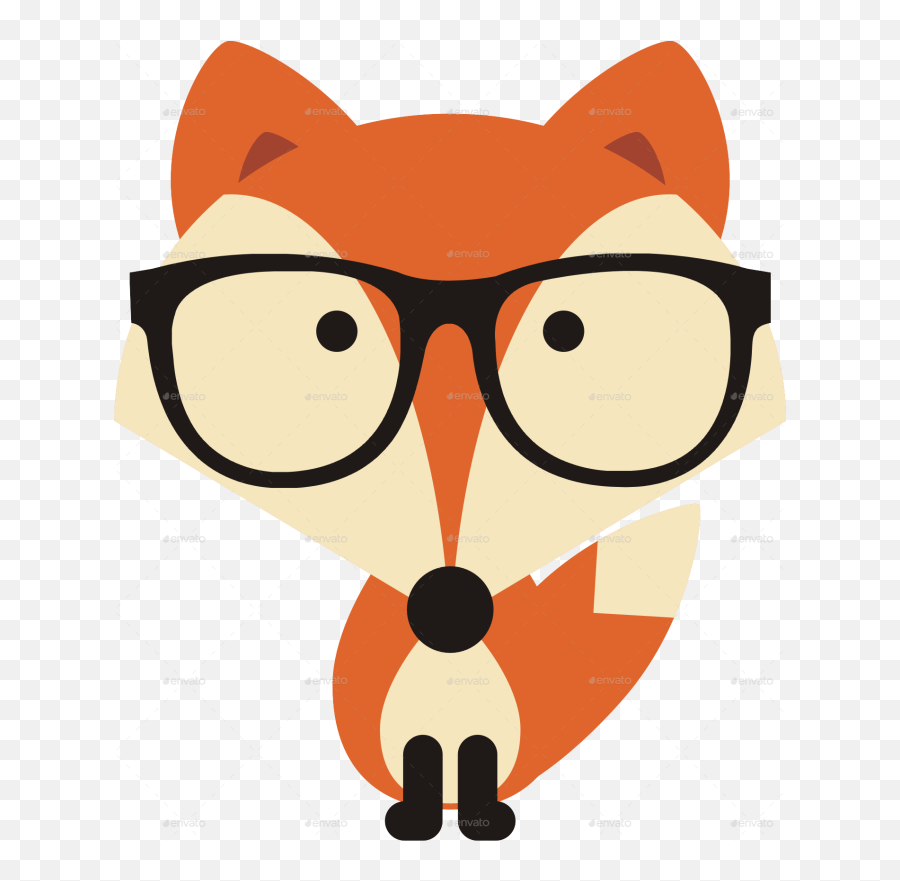 Download Glasses Clipart Fox - Fox With Glasses Clipart Png,Cartoon Glasses Png