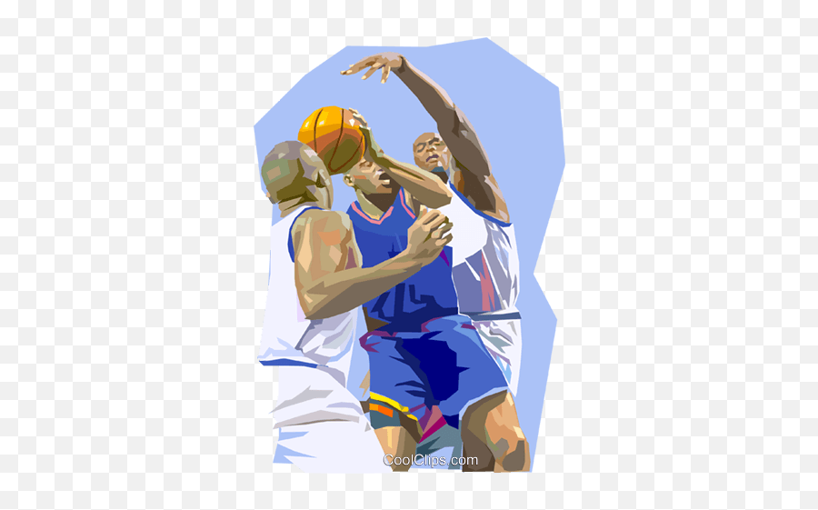 Basketball Players Fighting For Ball Royalty Free Vector - Block Basketball Png,Nba Players Png