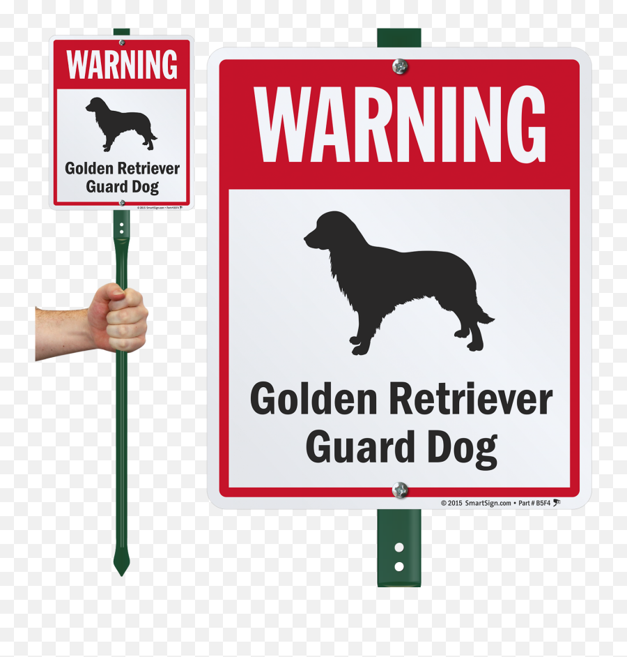Warning Golden Retriever Guard Dog Sign U0026 Stake Kit For Yard - No Dog Pee Sign Png,Golden Retriever Png