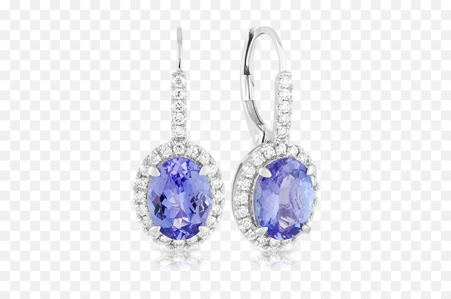18ct White Gold Oval Tanzanite Earring - Earrings Png,Png Jewellers