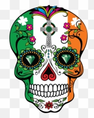 Sugar Skulls And The Flag Clipart - Easy Sugar Skull Drawing Png,Sugar Skull Png