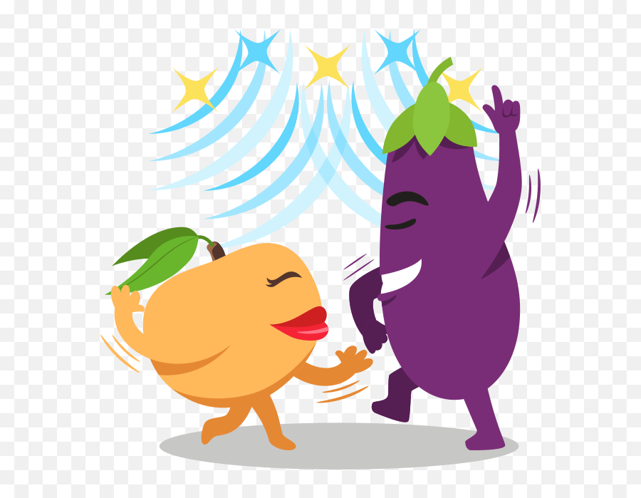 Inspired Stickers By Emojione Messages - Peach And Eggplant Emoji Png,Peach Emoji Transparent
