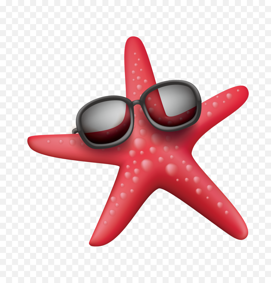 Download Wearing Sunglasses Sea Starfish Png File Hd Clipart - Red Vector Star Fish Png,Starfish Clipart Transparent Background