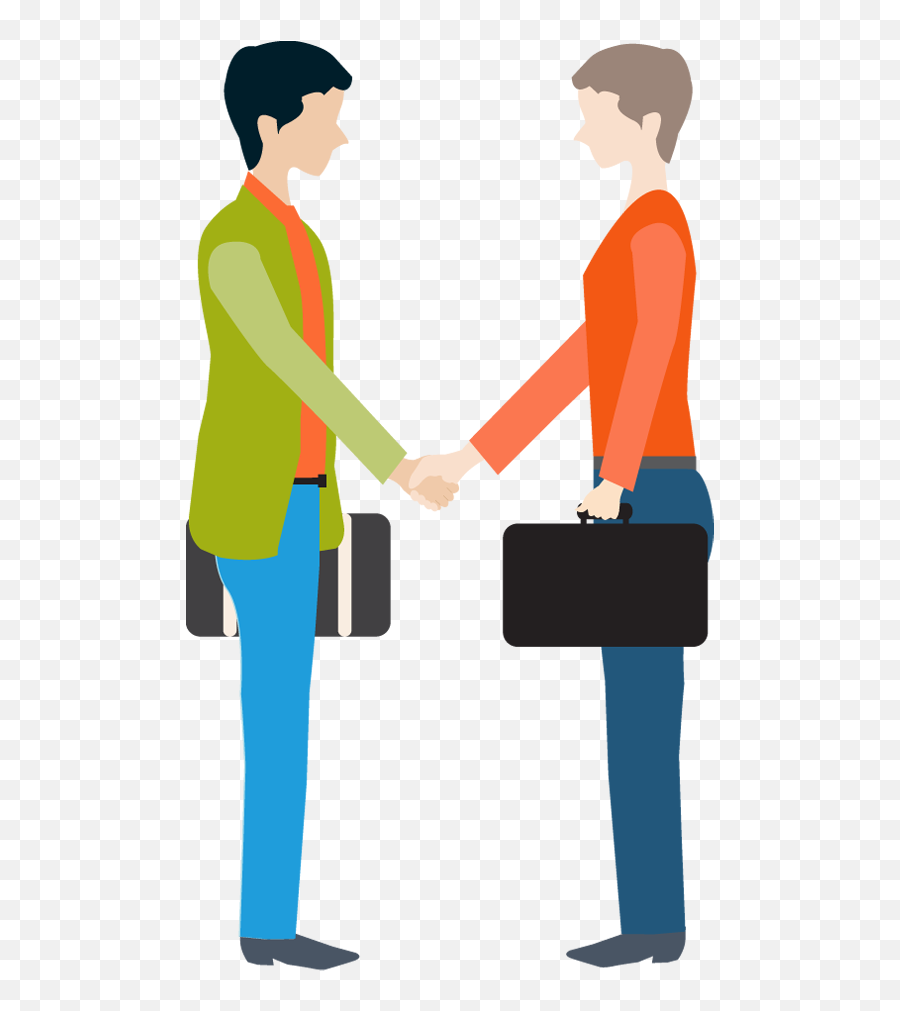 Two Cartoon Businessmen Shaking Hands - Businessman Shake Png,Shaking Hands Png