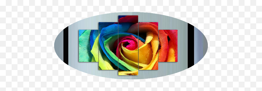 Rose Flower 5 Piece Wall Art Free Global Shipping U0026 Framed - Rose Png,Rainbow Heart Png
